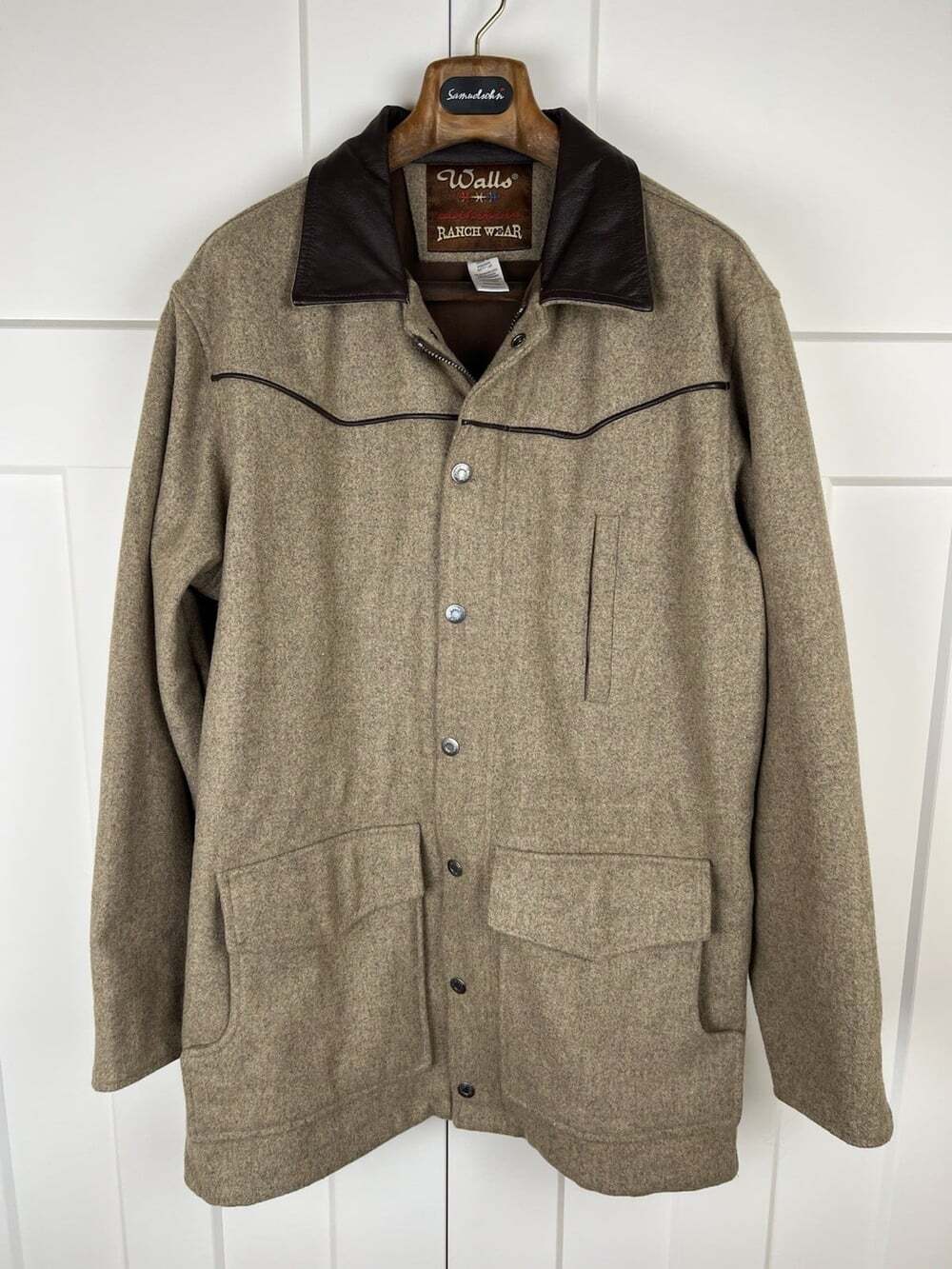 Vintage Walls Ranch Wear Mens L 80% Wool Western Chore Jacket Cowboy